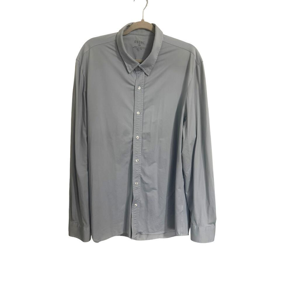 Rhone Commuter Button Down XXL Blue Tech Stretch Shirt Minimalist Athleisure